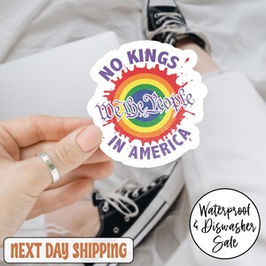 No Kings In America We The People Anti Trump Sticker/Car Magnet, Democracy Has No Kings In America Sticker,Anti Maga Sticker,Liberal Sticker