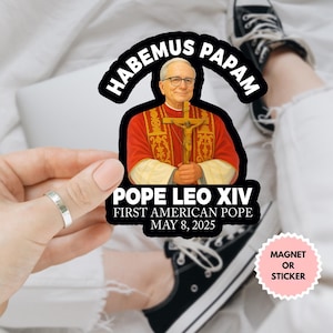 Magnete/adesivo per auto Papa Leone XIV Habemus Papam, adesivo Habemus Papam, decalcomania cattolica del nuovo papa, conclave vaticano, elezione papale, fede