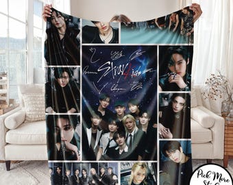 Manta de Stray Kids K-Pop, acogedora decoración de fandom, ropa de cama para dormitorio, recuerdo único, regalo divertido de K-pop.