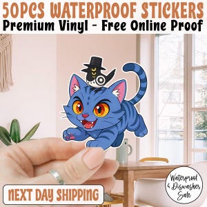 Tiger Kpop Demon Hunters Sticker/Car Magnet, KPOP Blue Demon Tiger Fan Art Sticker, KpopDH stickers, Demon Tiger, Derpy, Kpop Stickers