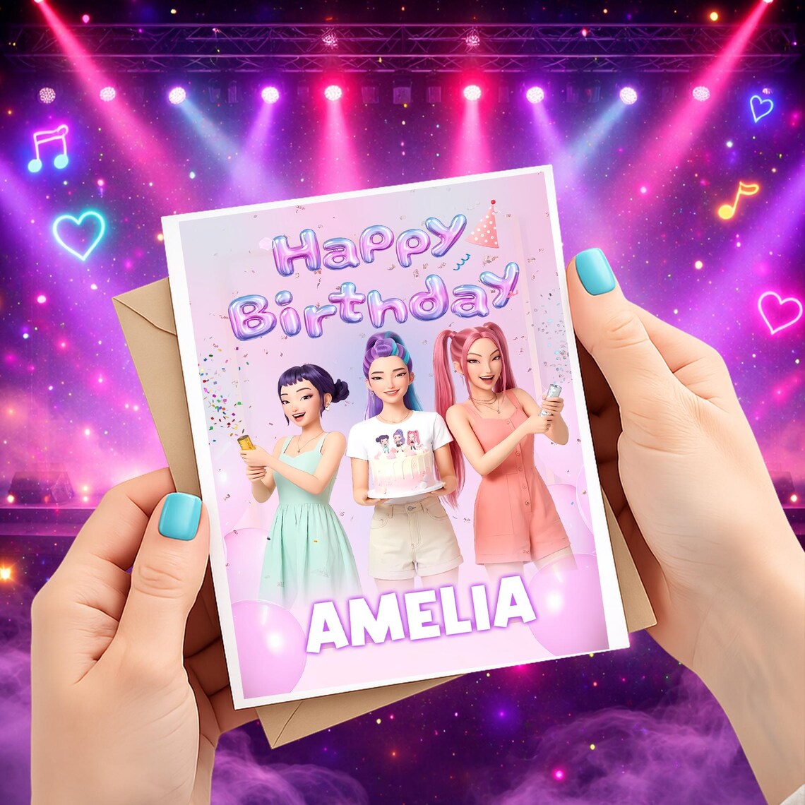 Kpop Demon Hunters Personalized Birthday Card, Best Friend Any Age ...