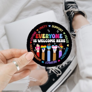 Everyone Is Welcome Here LGBT Sticker, Gay Pride Sticker, LGBT Sticker, LGBTQ Sticker, Planner Sticker, Pride Sticker, Anti Trump Sticker