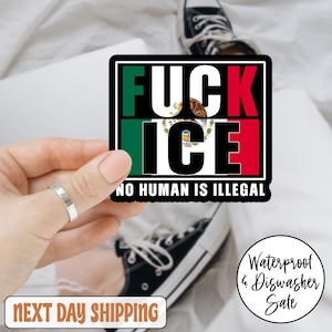 Fck Ice No Human Is Illegal Anti Trump Aufkleber/Automagnet, Fck ICE Sticker, ICE abschaffen, Menschenrechtler, Einwanderungsrechtsaktivist