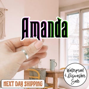 Custom Wicked Name Sticker Sticker, Personalized Name Sticker Customized Colorful Name Gift Tag Label School for Laptop Kindle Gift