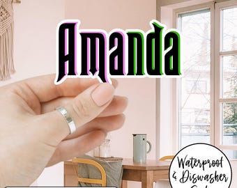 Pegatina personalizada con nombre malvado, etiqueta de regalo con nombre personalizada y colorida, etiqueta escolar para portátil, Kindle, regalo