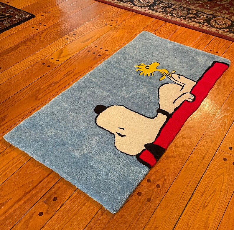 Snoopy and Woodstock Tufted Rug Etsy Canada
