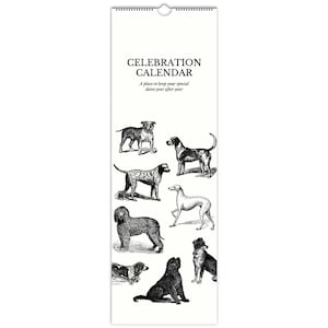 Perpetual Calendar, Birthday Calendar, Celebration Calendar, Wall Calendar, Continuous Calendar, Undated Planner, Gift for Dog Lover