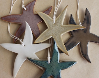 Handmade Ceramic Christmas Ornaments: Set of 3 or 5