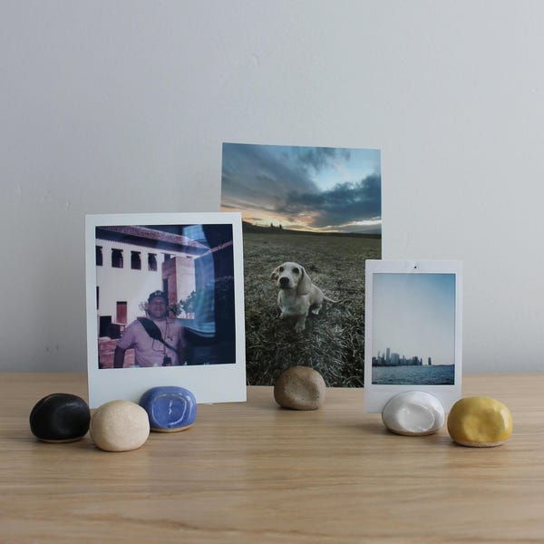 Photo holder, Ceramic, Photo stand, Polaroid holder, Polaroid photo stand, Photograph holder, Clay photo holder, Place card holder