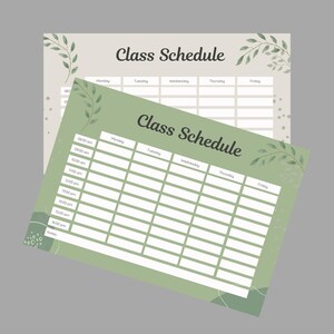 Classroom Schedule Keeping Track Of Your Day School Planner Printable Botanical Aesthetic Weekly Class Chart Planner Student Schedule Gift