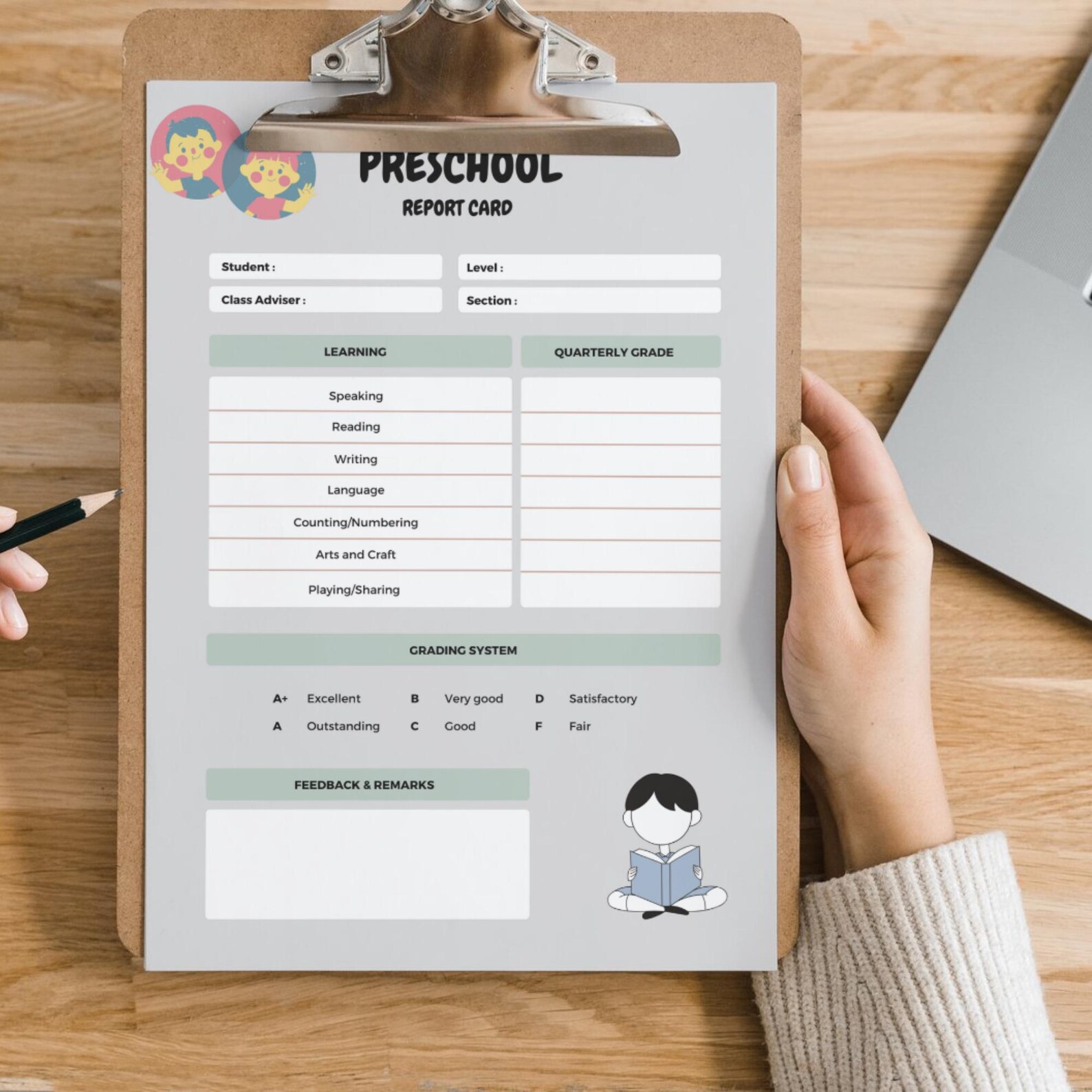 Preschool Report Card Kindergarten Progress Report Homeschool Simple ...