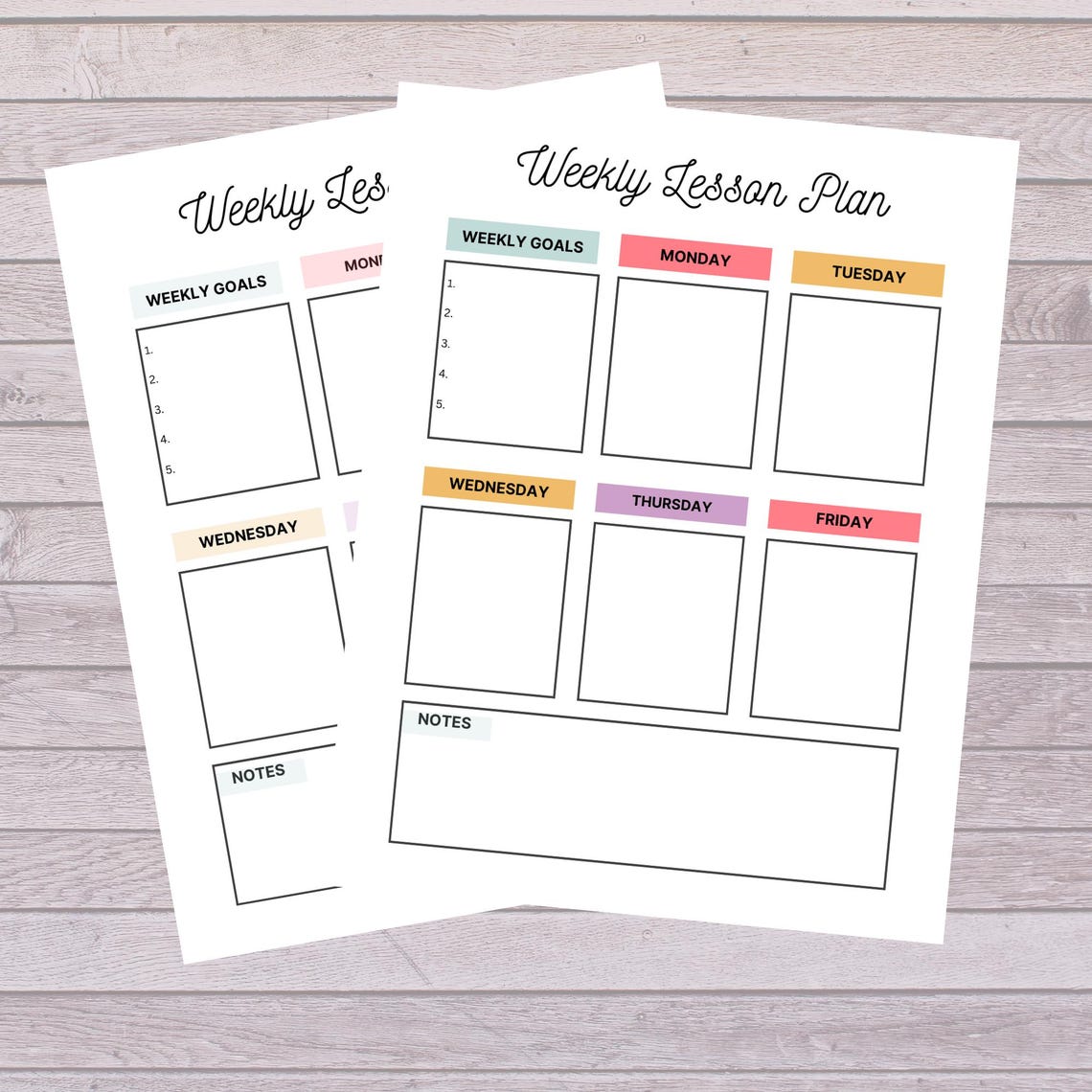 Simple Weekly Lesson Plan Template: Homeschool Planner (digital ...