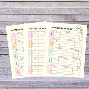 Homework Tracker Printable: Student Assignment Checklist (Digital Download)