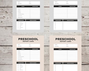 Printable Homeschool Report Card: Simple Kindergarten Progress Tracker (PDF Downloadable Template)