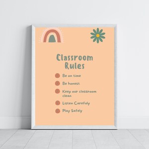 Boho Classroom Rules Poster: Playful School Decor (Digital Download)