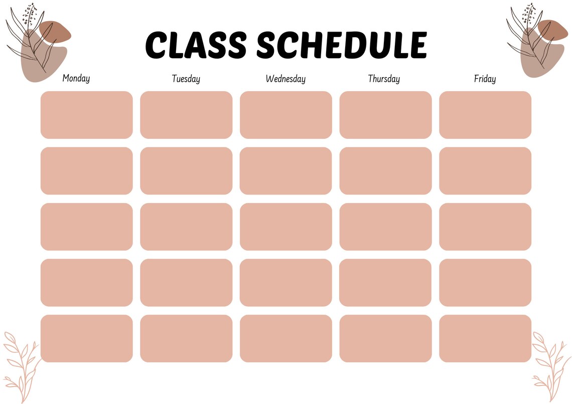Classroom Schedule Keeping Track of Your Day School Planner Printable ...
