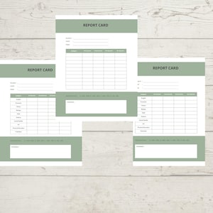 Plantilla imprimible sencilla para boleta de calificaciones de educación en casa para estudiantes que estudian en casa. Progreso de fin de año. PDF editable. Descarga instantánea. Regalo para padres.