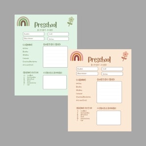 Bulletin préscolaire Rapport de progression pour la maternelle École à la maison Carte de notes simple Modèle pour les enseignants Rapport Impression instantanée Téléchargement numérique