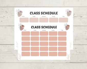 Boho Classroom Schedule Printable: Weekly Homeschool Planner (PDF Download 11x8.5" )