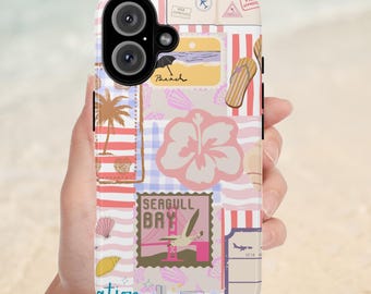 Preppy Photo Phone Case, beachy phone casing, aesthetic phonecase,  pet photo , summer phone casing, pastel phonecase