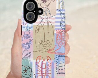 beach cowgirl cover, Preppy Photo Phone Case, beachy phone casing,aesthetic phonecase, summer phone casing,pastel phonecase, beach,hibiscus