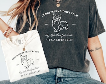 Benutzerdefinierte Corgis Hunde Mama T-Shirt Komfortfarben, benutzerdefinierte Hundemama Geschenk, Mama Komfortfarbe, Hundemama Geschenk für sie, Corgis Oma Geschenk