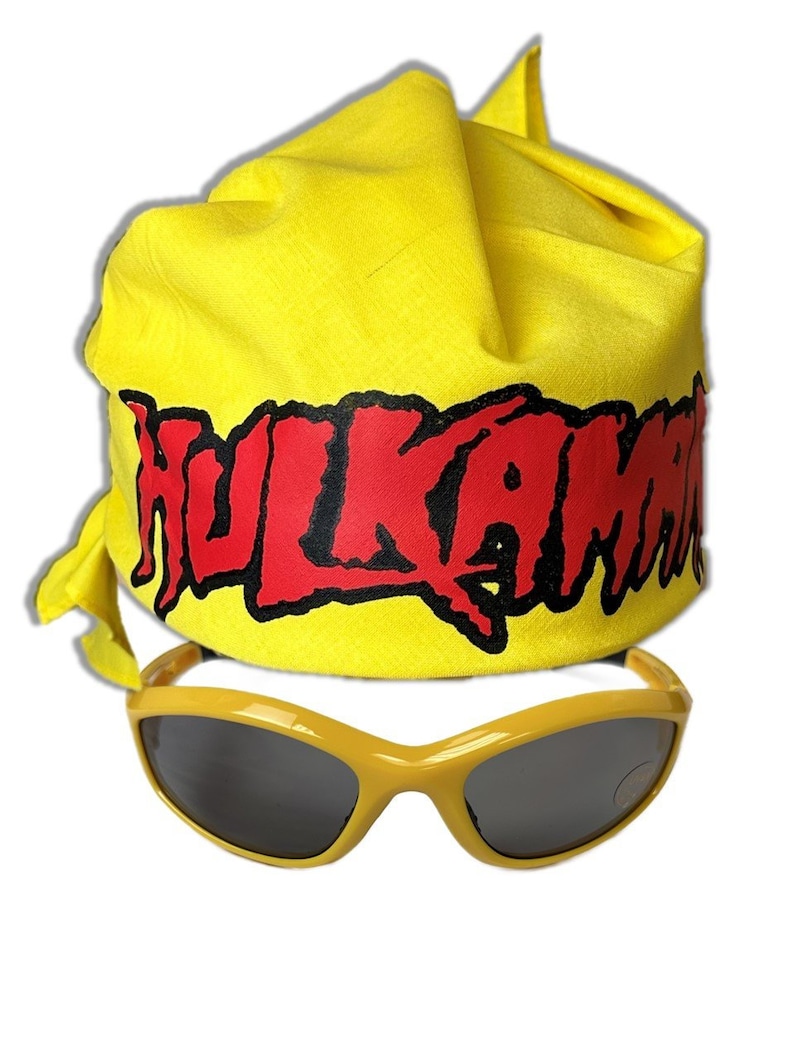 Hulk Hogan Hulkamania Bandana Sunglasses Costume yellow - Etsy