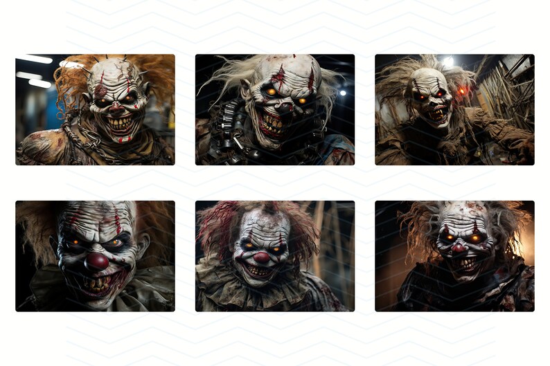 Creepy Killer Animatronic Clowns Digital Backgrounds