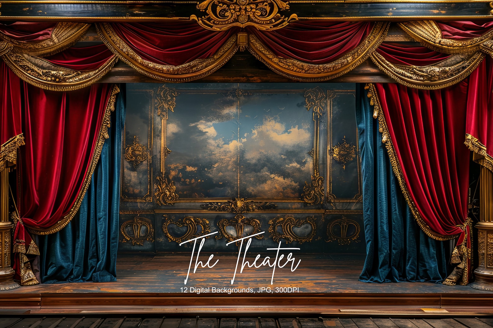 12 Theater Digital Backgrounds, Crafts, Zoom Twitch Youtube, Posters ...