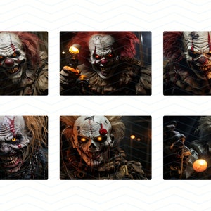 Creepy Killer Animatronic Clowns Digital Backgrounds