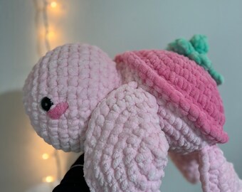 Jumbo Crochet Strawberry Sea Turtle Customizable