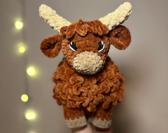 Gehaakt knuffeldier Schotse hooglandkoe