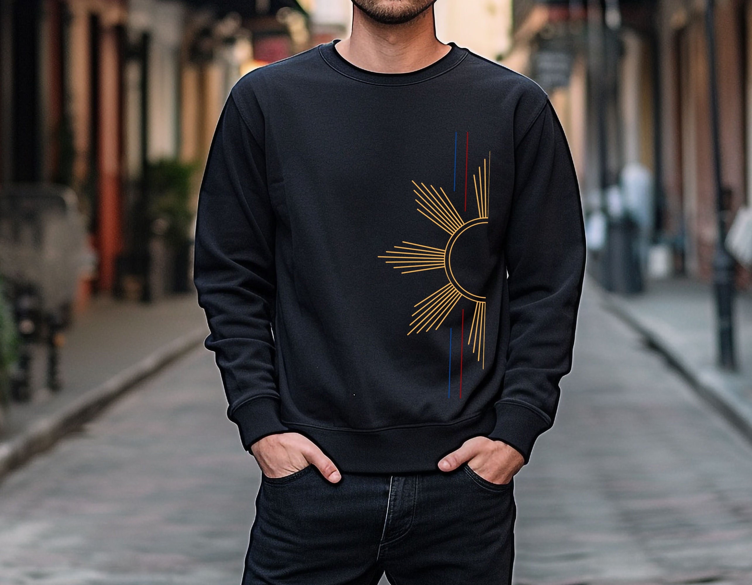 Minimalist Filipino Sun Sweater, Unisex Philippines Heritage Sweatshirt, Pinoy Pride Asian Graphic Tee Shirt