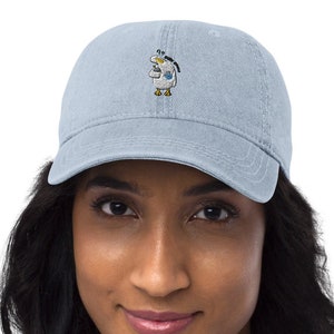 Embroidery silly goose denim hat, Silly goose hat, Embroidery silly goose hat