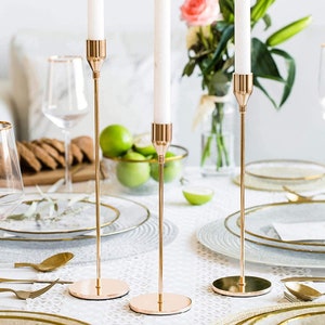 Elegant Candle Holder | Stick Candle Holder | Gold Candle Holder | Candle Holders for Taper Candles | Decorative Candlestick Holder