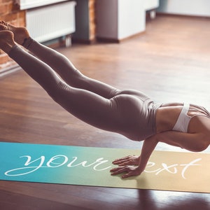 Custom Text Yoga Mat, Meditation Mat, Colorful Yoga Mats, Yoga Rug, Retro Exercise Mat, Personalized Yoga Mat