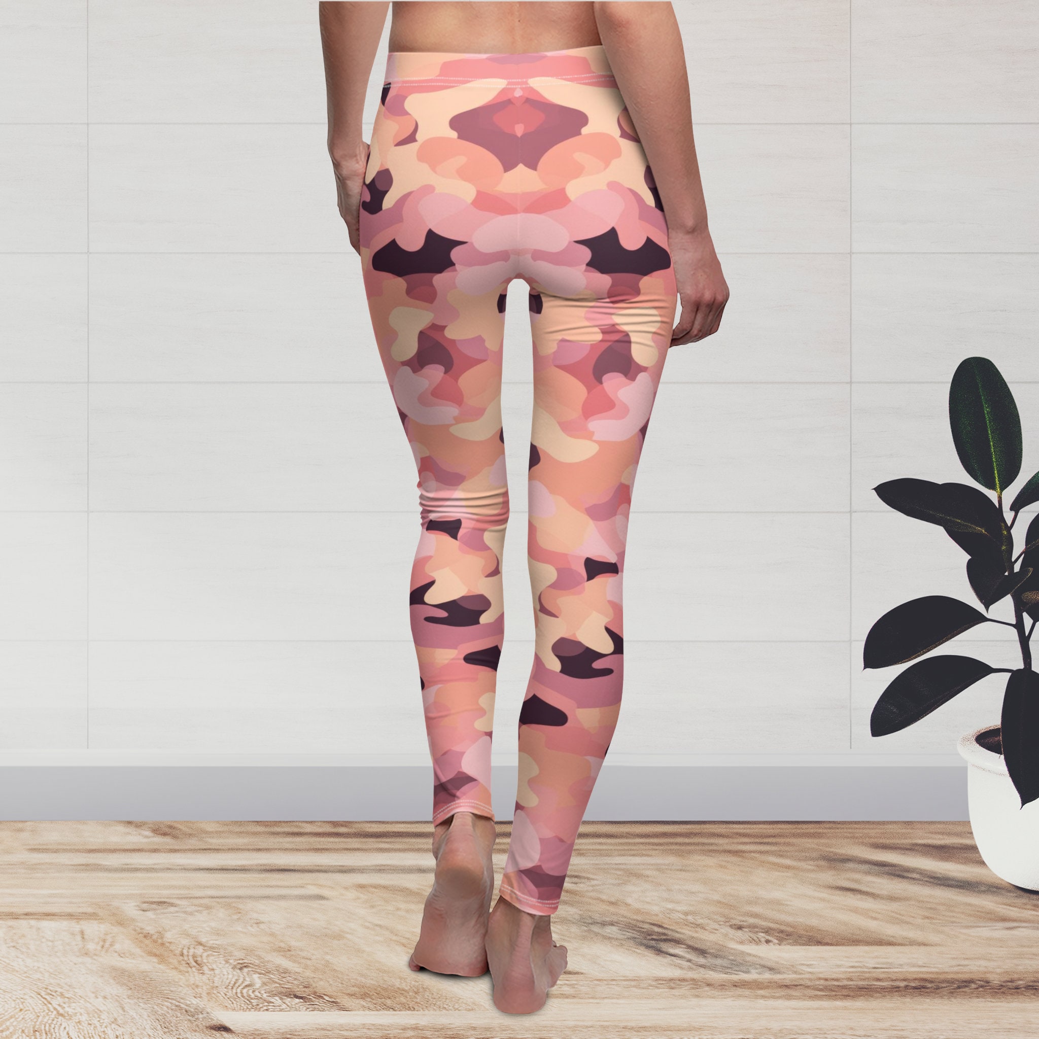 Pink Camo Yoga Pants, Camo Yoga Pants, Women Leggins, Camo Leggins
