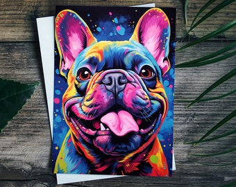 French Bulldog, Greeting card, Birthday dog card, Anniversary, Pet Sympathy card, Blank Card