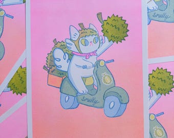 Smelly – Durian Cat Print – 8.5 x 11