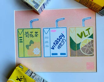 Vita Soy Risograph Print: Nostalgic Flavors (8.5x11)