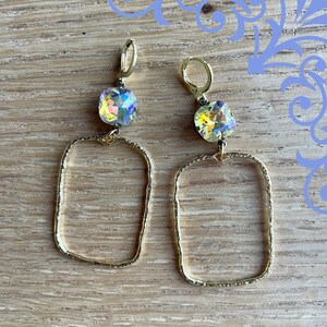 Crystal w/ rectangle earrings