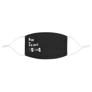 May include: Black face mask with white text that reads "Deny Defend Depose".