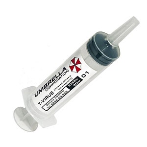 Resident Evil Umbrella Corporation T-Virus Syringe Prop Replica for display