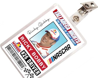 Talladega Nights Ricky Bobby Race car Driver ID Badge