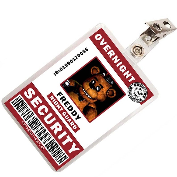 FNAF Five Nights at Freddy's Security ID Badge Cosplay Costume
