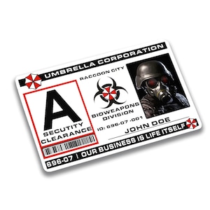Resident Evil Umbrella Corporation ID Plastic Card ID Movie Prop