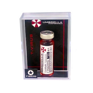 Umbrella Corporation T-Virus 01 Serum Vial Bottle with Display Collectable Box Prop