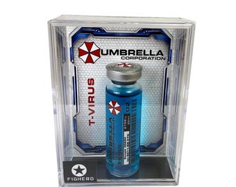 Umbrella Corporation T-Virus 02 Serum Vial Bottle with Display Collectable Box Prop V2