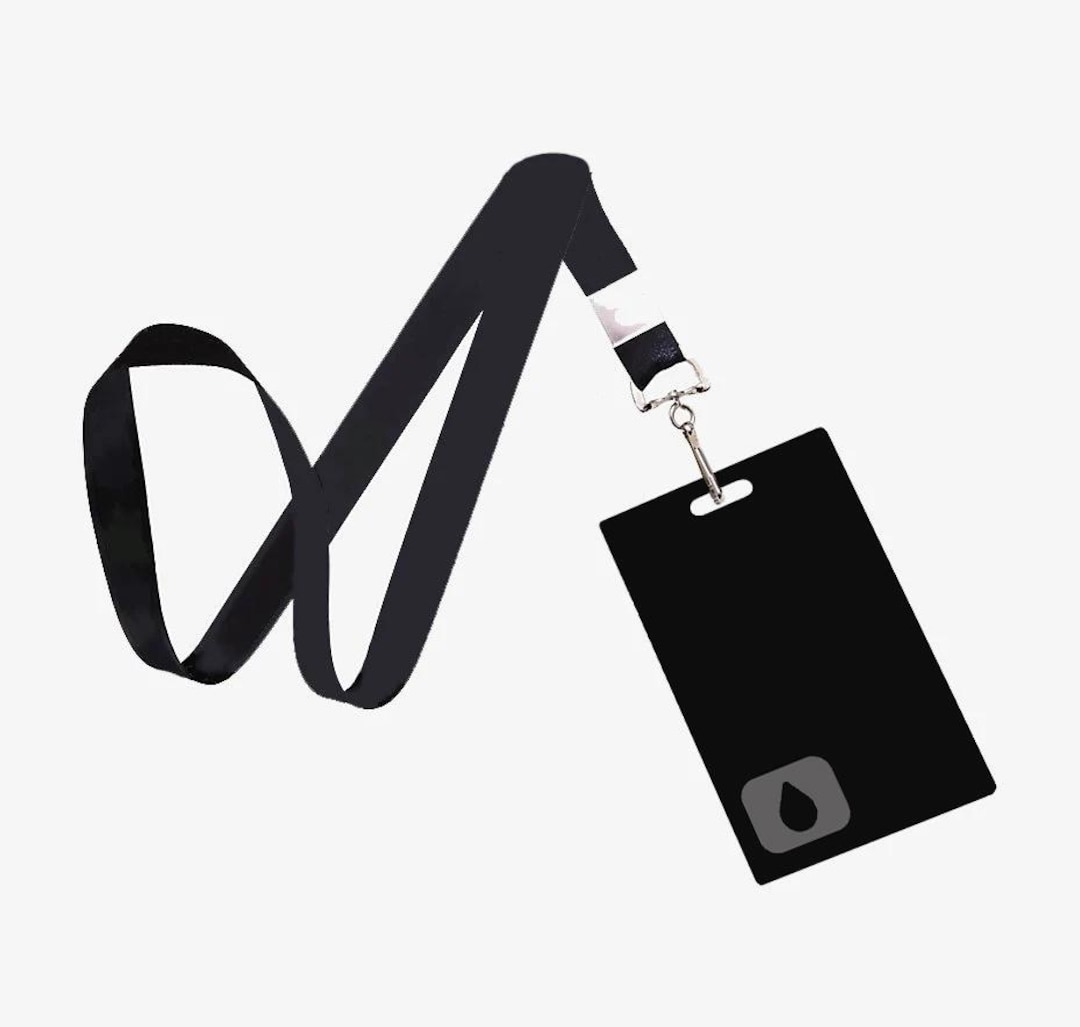 Ahobson ID Card Badge Holder With Lanyard - Waterproof PVC Vertical Holder & Black Neck Strap