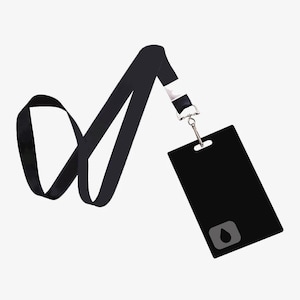Cordão para cartão de identificação de rescisão, crachá de PVC preto, fantasia cosplay